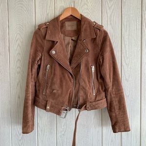 BLANK NYC, Suede Moto Jacket, Fawn, Medium